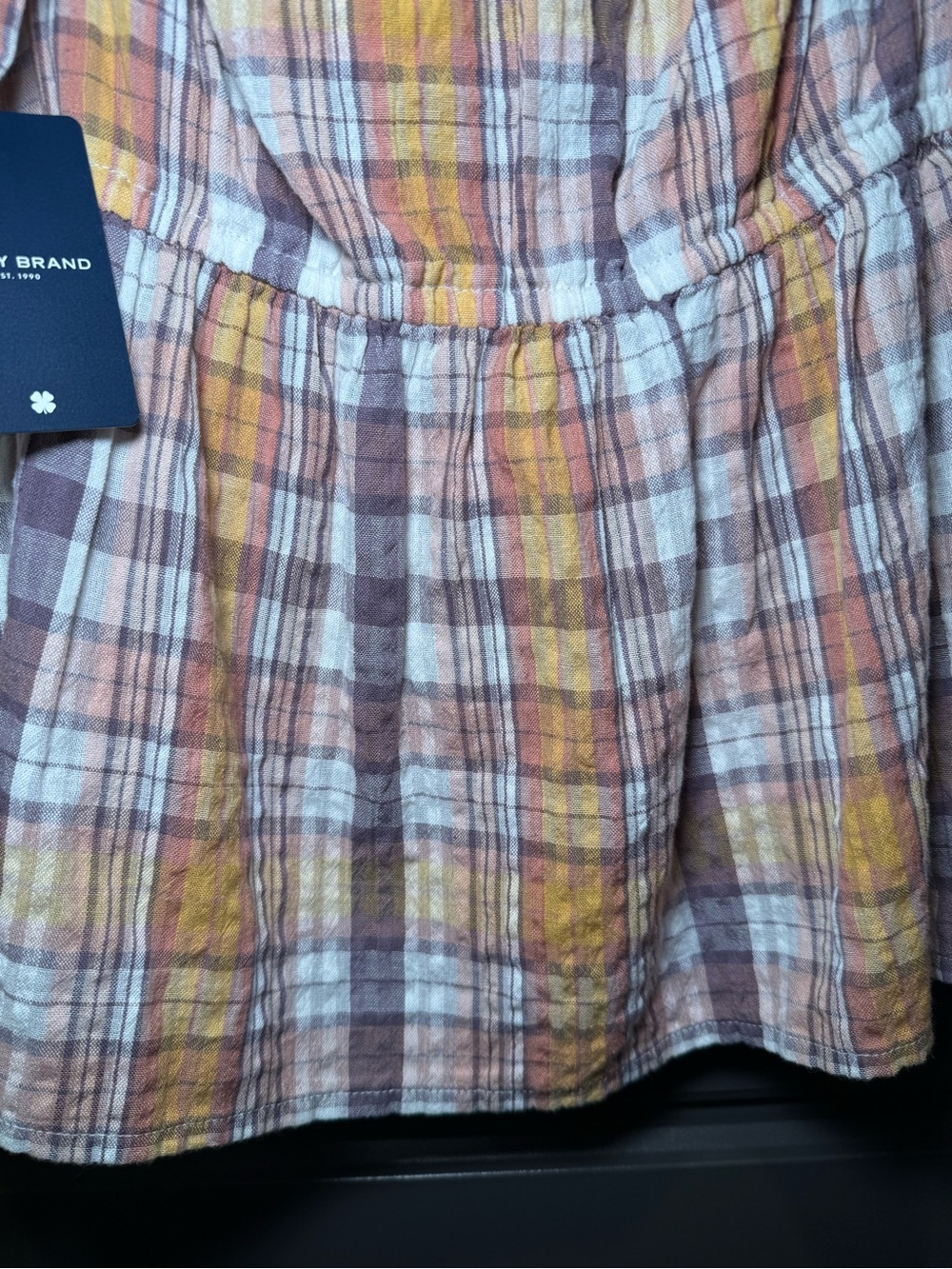 Lucky Brand Plaid Peasant Blouse - Picture 7 of 8